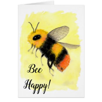 Bee Happy Birthday Card by Mousefx at Zazzle