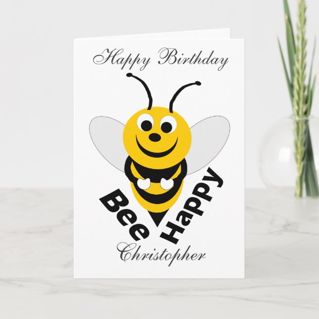 Bee Happy Birthday Card (Front)