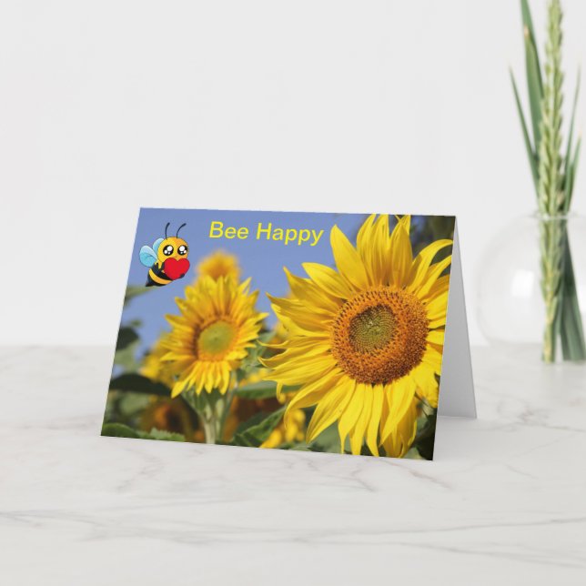 Bee Happy. Blank card (Front)