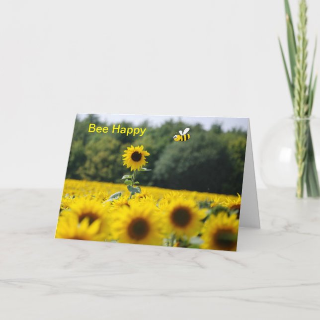 Bee Happy. Blank card (Front)