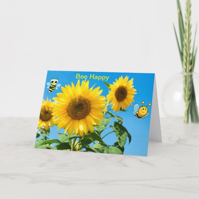 Bee Happy. Blank card (Front)