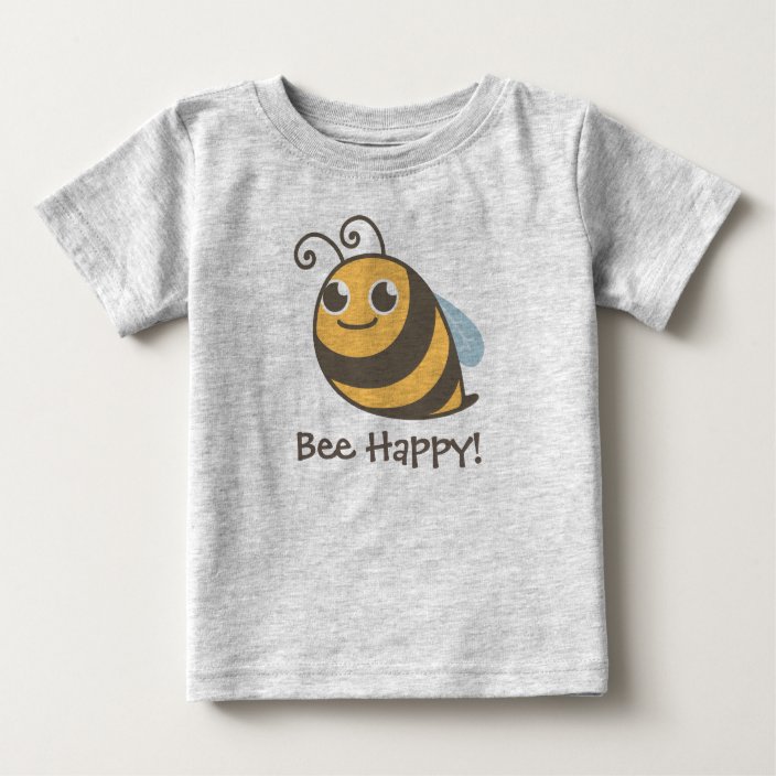 Bee Happy Bumble Bee Baby T Shirt Zazzle Com