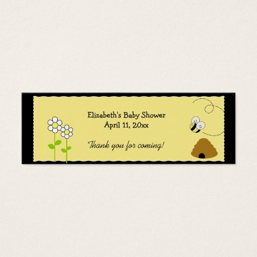 Customizable BEE HAPPY BUMBLE BEE Shower / Birthday Favor Tag Business Card Template