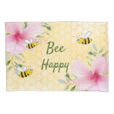 2 Bumble Bees Pink Yellow Black Gray Kitchen Towels 2-in-1 Dual