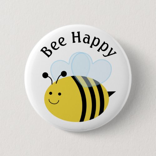 Bee Happy Bumblebee Button