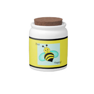"Bee Happy" Bumblebee Candy/Treat Jar