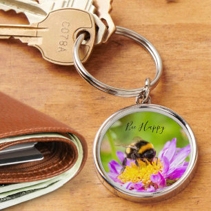 Bee Happy Bumblebee Keychain