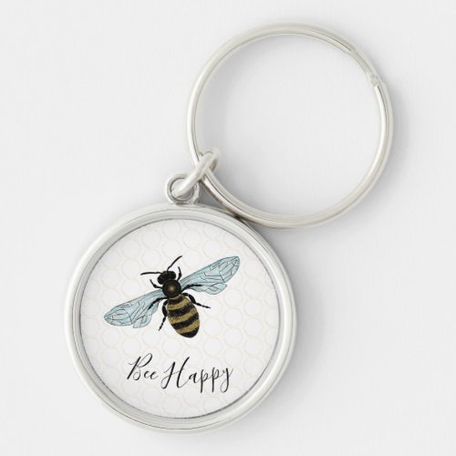 Bee Happy Bumblebee Keychain