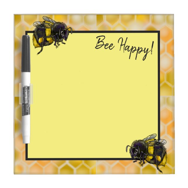 Bee Happy! Bumblebees Dry Erase Board (Front)