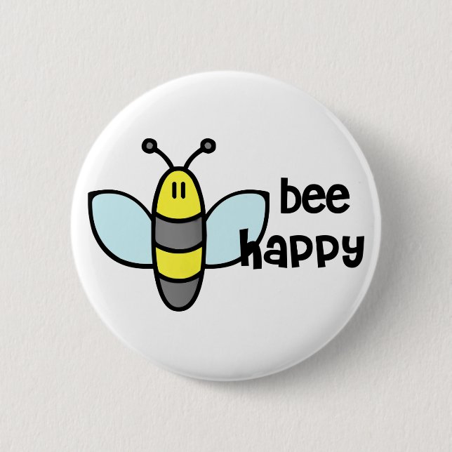 Bee Happy Button (Front)