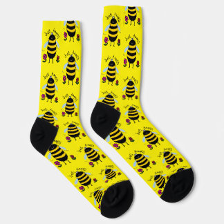 Bee Happy Cartoon Bee Socks