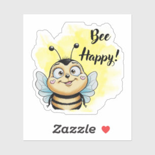 Bee Happy! Cartoon Bee Sticker