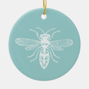 Bee Happy Ceramic Ornament