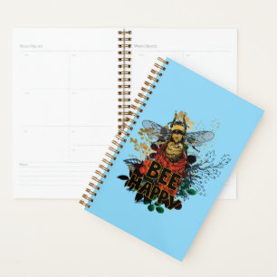 Bee Happy Colorful Bee and Flowers Planner