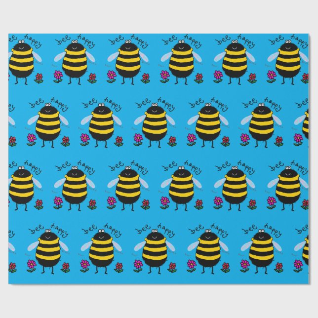 Bee Happy Cute Bee Tissue Paper (Flat)