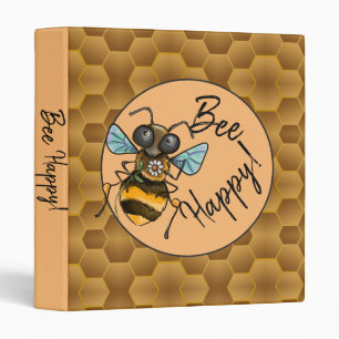 Bee Happy! Cute Honey Bee 3 Ring Binder