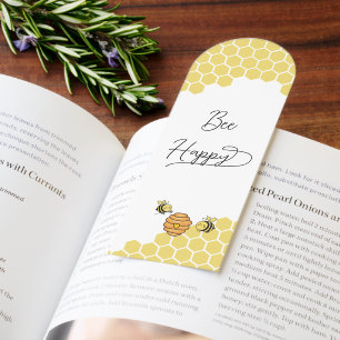 Bee Happy Cute Little Bee with Sweet Honeycomb Bookmarks