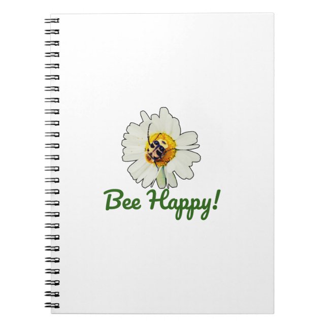 Bee Happy! Eco Notebook – Inspirational Design (Front)