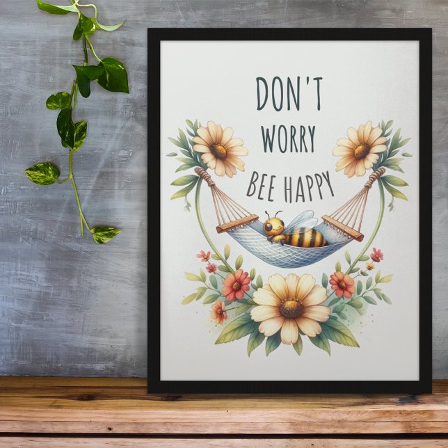 Bee Happy Floral Retreat Design Poster (Creator Uploaded)