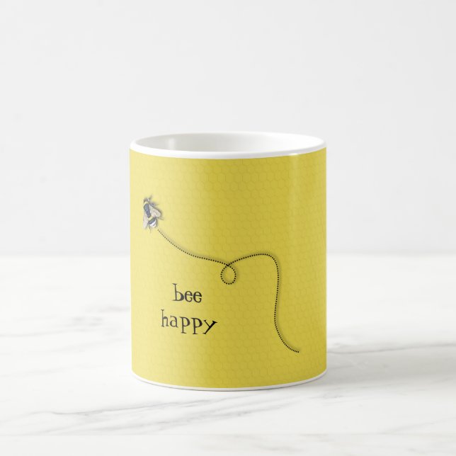 Bee Happy Fun Yellow Bee Mug (Center)