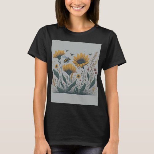 Bee Happy Garden Happy Playful with a positive  T_Shirt