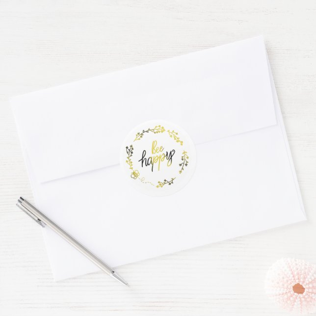 Bee Happy Gift Wrap Sticker Sheet (Envelope)