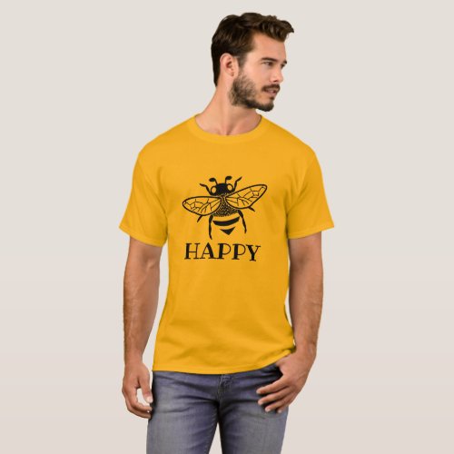 Bee Happy Honey Bee Beekeeper T_Shirt