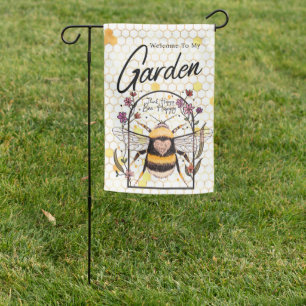 Bee Happy Honeycomb Garden Flag