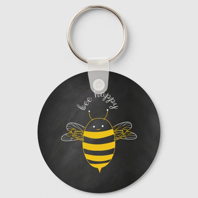 Bee Happy Keychain (Front)