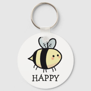 Bee Happy Keychain