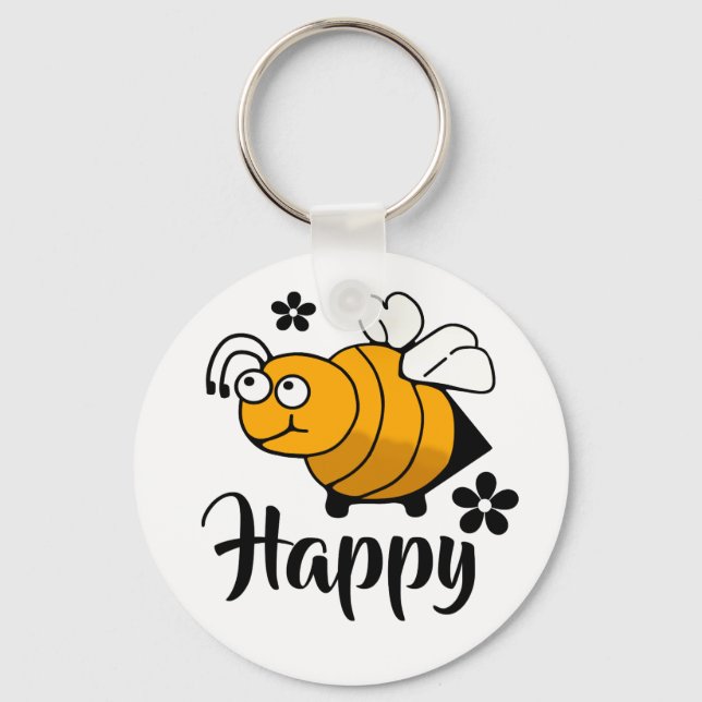 Bee Happy Keychain (Front)