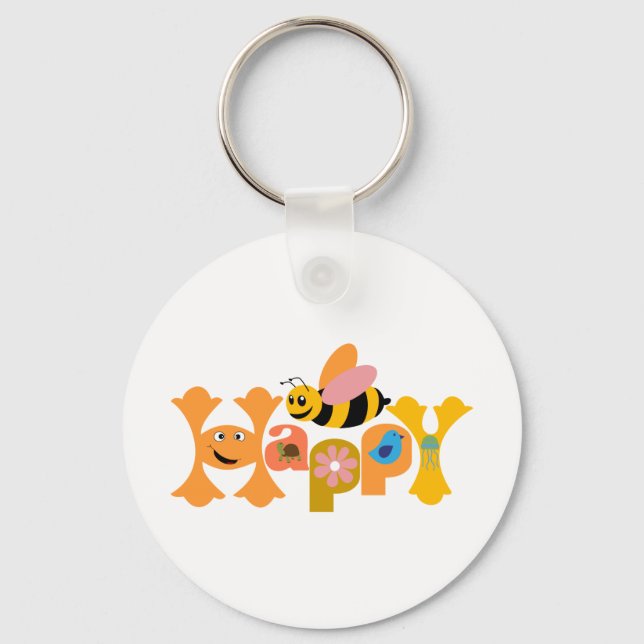 Bee Happy Keychain (Front)