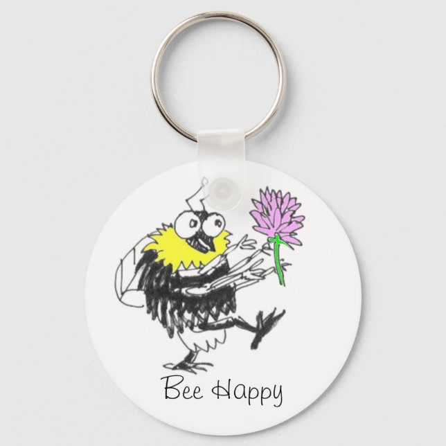 Bee Happy keychain (Front)