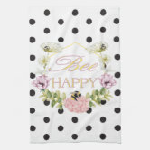 Bee Happy Kitchen Towel - OliveNation