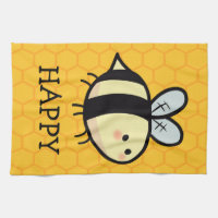 Bee Happy Kitchen Towel - OliveNation