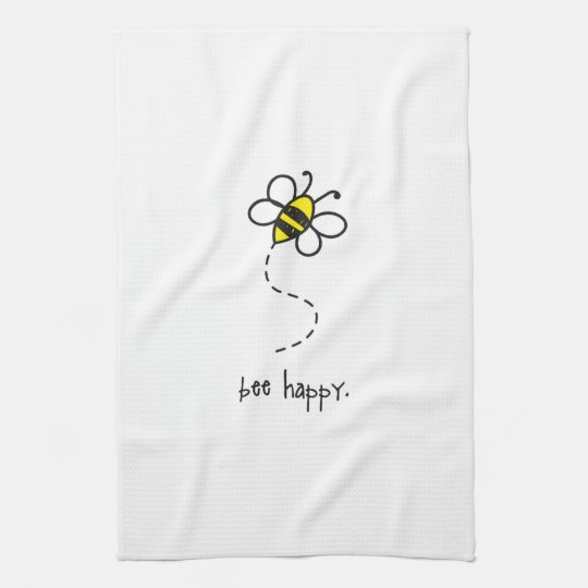 bee happy kitchen towel. hand towel
