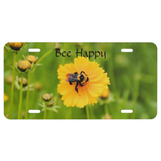Bee Happy License Plate