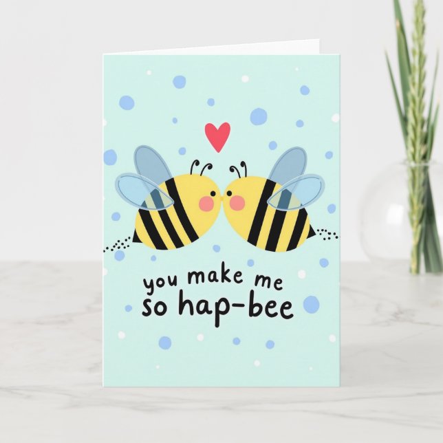 Bee Happy Love Card (Front)