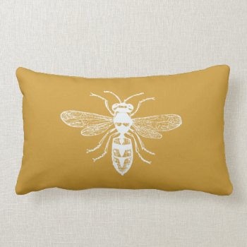 Bee Happy Lumbar Pillow by peacefuldreams at Zazzle
