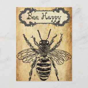 Bee Happy Personalized Postcard