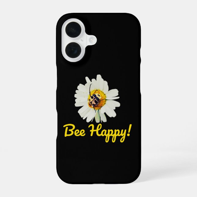 Bee Happy Phone Case – Bold Contrast Nature Design (Back)