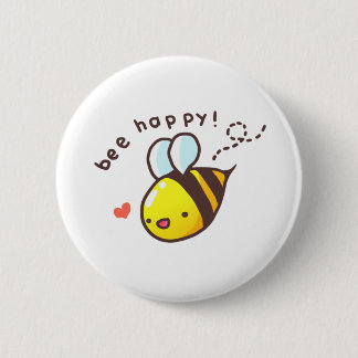 Bee Happy! Pinback Button