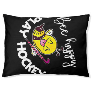 Bee Happy Play Hockey Bee Gifts ,I Love Bee Honey Pet Bed