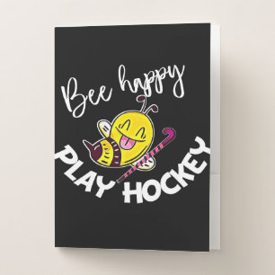 Bee Happy Play Hockey Bee Gifts ,I Love Bee Honey Pocket Folder