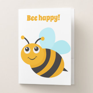 Bee happy Pocket Folder
