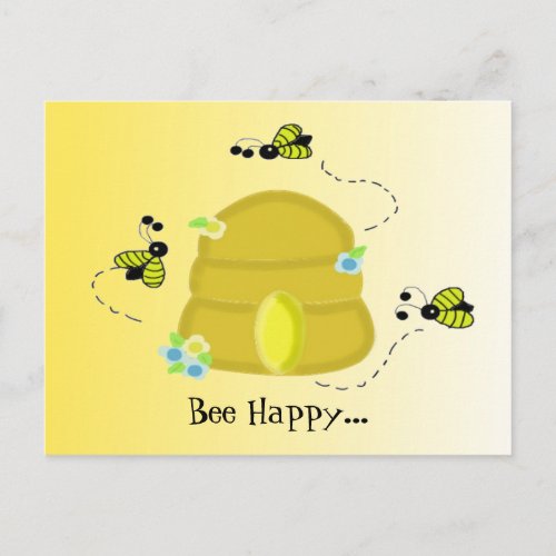 Bee Happy Postcard