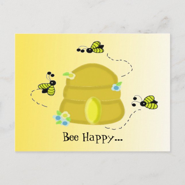 Bee Happy Postcard (Front)