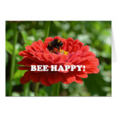 Bee Happy Red Flower (Front Horizontal)