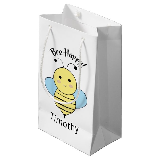 Bee Happy Small Gift Bag (Front Angled)