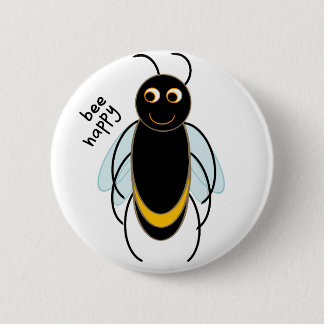 Bee Happy - Smiling Bee Button